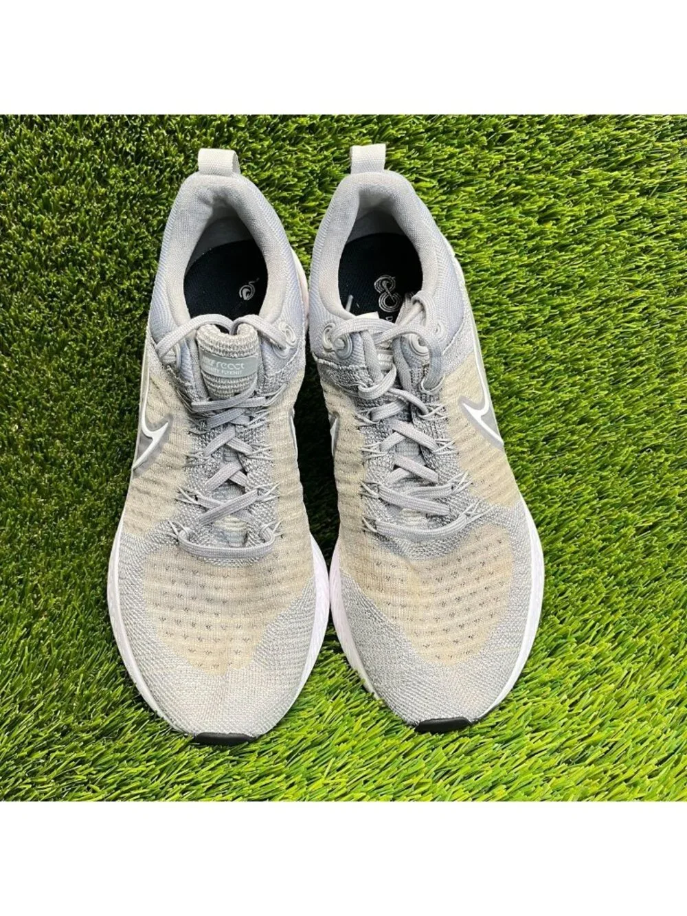 Nike React Infinity Run Flyknit 2 Womens Size 9.5 Gray Running Shoes Sneakers